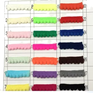 1cm Mini Pom Ball Trims Small Ball Lace for Kid’s Garment DIY Craft Accessories Fringe Ribbon Sewing Pom Pom Lace Trim