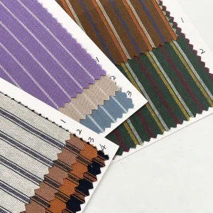 1mm 2mm 3mm 4mm Rainbow Colour Woven Stock Pure Cotton Stripe Shirt Fabric