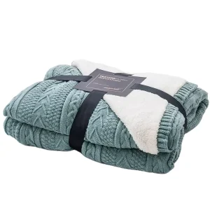 1pc Solid Color Minimalist Eco friendly OEKO TEX Certified Knitted Fleece Throw Blanket for Home Use All Season