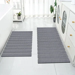 2 Pack Foldable Stone Bath Mats for Bathroom Super Absorbent DiatomaceouS Quick Dry Bath Rug Drying Mats with Non Slip