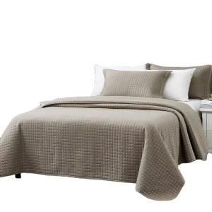 2 Pillowcases and Quilted Blanket Lightweight Quilted Coverlet Ensemble Set