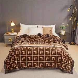 2 Ply Thick Double-layer Winter Warm Printed Modern Festival Pattern Raschel Fleece Blanket 100% Cashmere Super