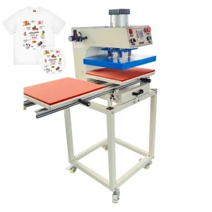 2-Station Pneumatic Heat Press Sublimation UV Solvent Ink Flatbed DTF Printer 1-Year Warranty T-shirt Printing