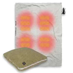 2-in-1 Foldable Travel Shawl Heated USB Electric Fleece Blanket Zipper for Adults Home Travel Use Massage Feature Autumn/Winter