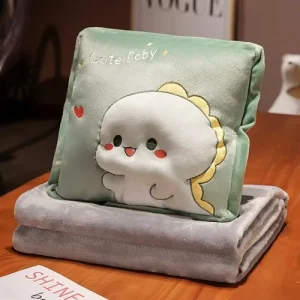 2 in 1 Office Home Dual Use Throw Pillow Blanket Multifunctional Foldable Cushion Blanket Portable Warm Soft Blanket Pillow