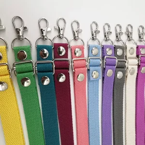 2.0*130cm Canvas Candy Color Bag Strap Adjustable Shoulder Strap All-match Rivet Reinforced Wide Webbing Strap Replacement Belt
