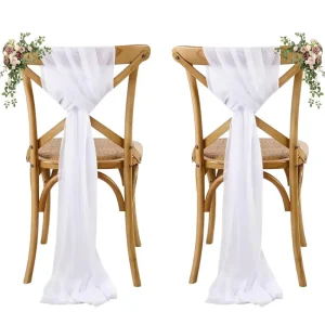 20*275cm Modern Chiffon Chair Sashes Bows Banquet & Home Decorations for Wedding Birthday Graduation Engagement Events Supplies
