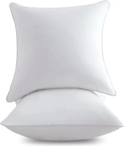 20 Inch Square Interior Couch Throw Pillow with 100% Cotton Cover Decorative Pillow Insert Pair White Sofa Pillow