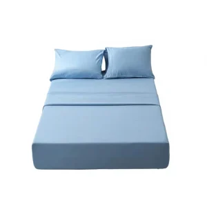 200TC 100% Cotton Solid Color Fitted Sheet Set Modern Woven Soft Anti-Pilling Breathable Bedding for Hotel Airbnb