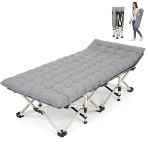 200kg 440lb Heavy Duty Load Aluminum Alloy Tube Oxford Cloth Carry Bag Portable Outdoor Sleeping Foldable Camping Bed