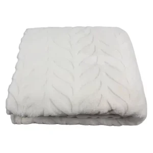 200x230cm 480GSM Custom Logo Reversible Polyester Plush Embroidery Adult Sherpa Flannel Fleece Bed Throw Blanket