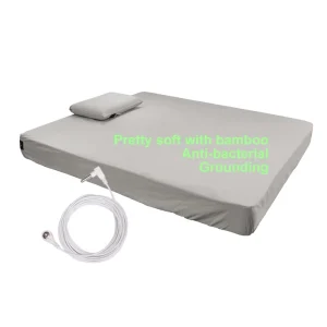 203*198*40 cm King Size Fitted Sheet Bamboo Silver Fiber Grounding Earthing Sheet Including Cord and Plug