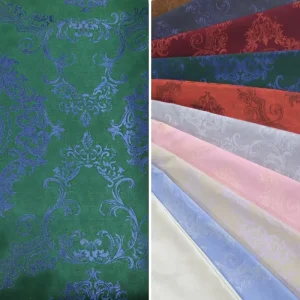 204gsm 3D Embossed Jacquard Woven Polyester Brocade Rayon Polyester Blended Textile