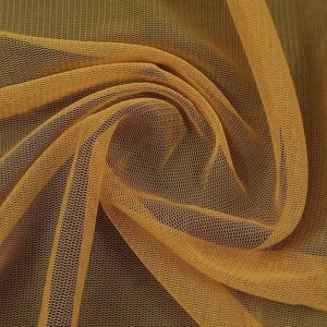 20D Gold Breathable 20gsm Ultra-thin 100% Polyester Lace Mesh Fabric for Interlining or Flower Packaging Silk Soft Tulle Fabric