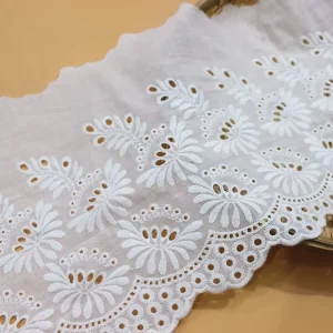 20cm White Beige Cotton Thread Embroidery Lace for Garments Hollow Lace Accessories Large Flower