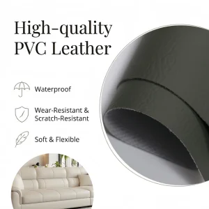 20ft & 40ft Container Available Fade Resistant Fine Texture High Tensile Strength PVC Leather Sofa Material