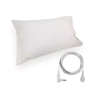 20x30In Grounding Pillow Sheet with 15ft Grounding Cord Organic Cotton Silver Fiber Reduces Inflammation Improves Sleep for Body