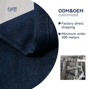 21*21 198GSM Ultra Soft Denim Fabric Cotton Polyester 180cm Non-Stretch for Shirt Dress Skirt Tela Denim Suave 21s