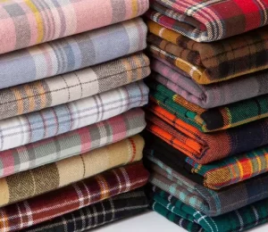 21S 100% Cotton Single Brushed Yarn Dyed Plaid Flannel Fabric for Spring Autumn Shirts Casual Pants Kids Wear