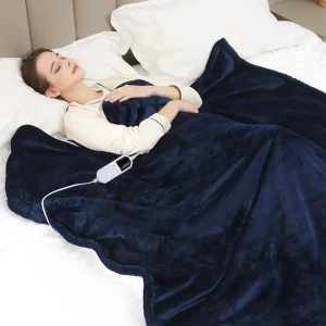 220V Washable Household Quilted Flannel Electric Heating Blanket with Heating Wire 9 Heat Levels Remote Control Fast Heating