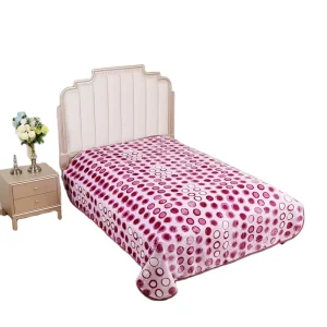 220x240CM Knitted Eco Friendly Polyester Raschel Blanket European American Style Four Seasons Rotary Printing Floral Dot Plant