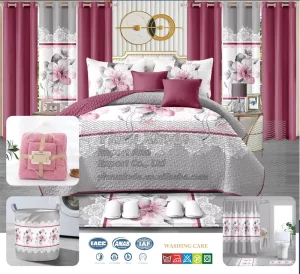24 Pcs Bedding Set Sheet Curtain Bedsheet Trade Luxury Bedspread Blanket Set with Bath Carpets Home Textiles Sheet Set