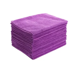 24 Piece Premium Blue Green Yellow Microfiber Hand Towels Ultrasonic Cut Edgeless 16×16 for Car Car Wash Solid Pattern