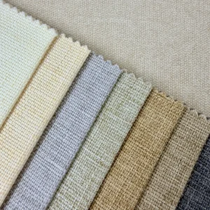 240GSM Matte Finish Linen Look Upholstery Fabric 100 Polyester Woven Durable Sofa Textile for Indoor Furniture and Window Bench