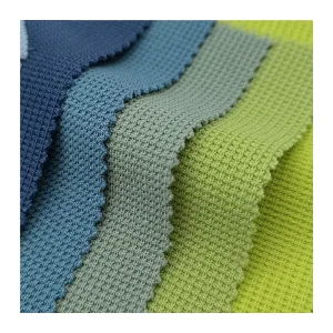 240gsm Knit Solid Soft Waffle Weave Fabric Small Plaid Square 95% Poly 5% Spandex 100% Polyester Curtain Bag Weft