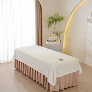 240x140cm White Soft Facial Bed Cover Massage Table Flat Fitted Sheets with Customized logo