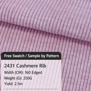 2431# Custom 160cm Width 250g Plain Textured Ribbed Knitted Jersey Fabric Soft Stretch Cotton Polyester Blend for Boys