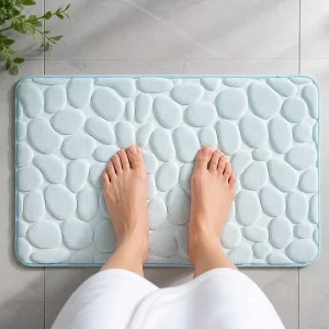 24X36 Anti Slip PET Friendly Foam Modern Door Mat Ultra Soft Grey Large Comfortable