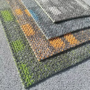 25*100cm Polypropylene 6-7mm Thick Non-woven PVC Backing Fire-resistant Washable Modern Abstract Pattern Carpet Tile