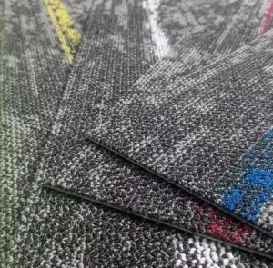 25*100cm Polypropylene 6-7mm Thick Non-woven or PVC Backing Fire-resistant Washable Eco-Friendly PET Friendly Carpet Tile