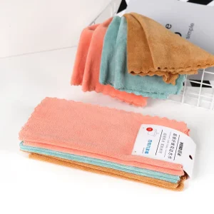 25*25cm Microfiber Polyester Soft Absorbent Kitchen Cleaning Fast Dry Dish Hand Towel
