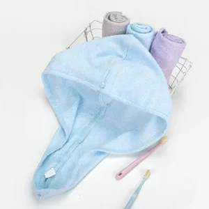 25*65cm Eco-Friendly Bamboo Fiber Quick-Dry Thickened Strong Absorbent Adult Shower Cap Hair Drying Towel Head Wrap