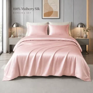 25 Momme 22 Momme 19 momme 6A Grade Mulberry Silk Satin Bed Sheets Duvet Cover Sheets Bedding Set