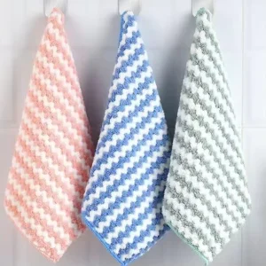 250gsm 25*25cm Quick Dry Woven Microfiber Cleaning Cloth Kitchen Towels Three Options 12 Pieces Per Package