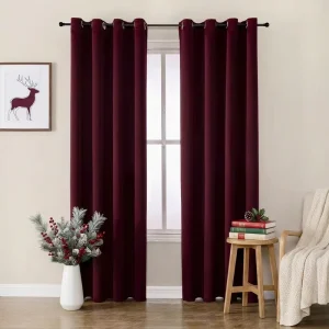 250gsm Polyester Solid Color Blackout Curtains Thermal Insulated Window Drapes for Hotel Bedroom Decoration