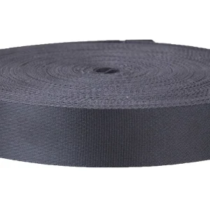 25mm Black Flat Nylon Webbing