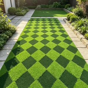25mm Waterproof 3D Patterned UV Resistant PE Synthetic Turf Mat Soft Green Artificial Grass Carpet for Outdoor Gardens Backyards