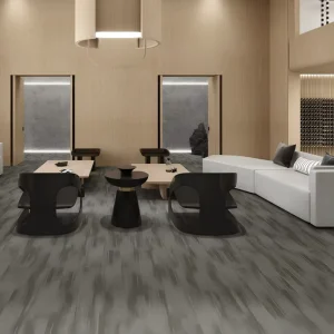 25×100 cm PP Carpet Planks PVC Cushion Backing Floor for Commercial Passage and Retail Showroom