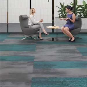 25×100 cm Polypropylene Carpet Planks PVC Base Flame Retardant Flooring for Training Center and Admin Office