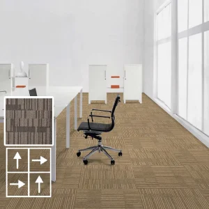 25x100cm Modular Carpet Tiles Striped PVC Backing Sound Absorption Commercial Office Rug for Hotel Dining Room Floor