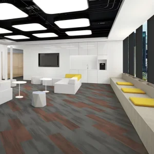 25x100cm Polypropylene Plank Carpet PVC Backed Soundproof Flooring for University Lecture Hall and Lounge