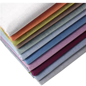 260gsm stock colors fine linen cotton upholstery sofa fabric for home textile decoration