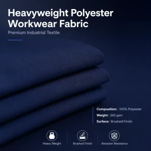 265gsm Medium Weight 100% Polyester Twill Woven Fabric Roll for Girls Industrial Workwear Workshop Uniforms Suits