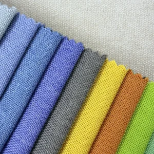 270GSM Eco Friendly Solid Linen Effect Textile Medium Weight Couch Cover Cloth with Wrinkle Free Property for Cushion Cover