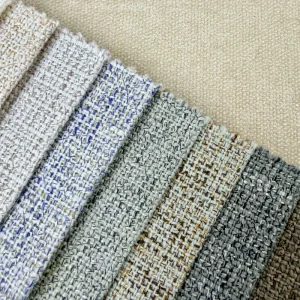 270GSM Heavy Weight Polyester Linen Look Sofa Cloth Durable Upholstery Textile for Hotel and Office Use