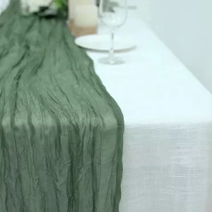 28 X 120 Inches Cheese Cloth Table Linens Gauze Sage Green Wedding Table Cloth Runner for Wedding Decoration